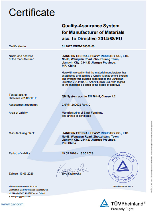 TUV certificate